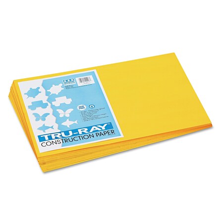 Pacon Tru-Ray Construction Paper, 76lb, 12 x 18, Gold, PK50 102998